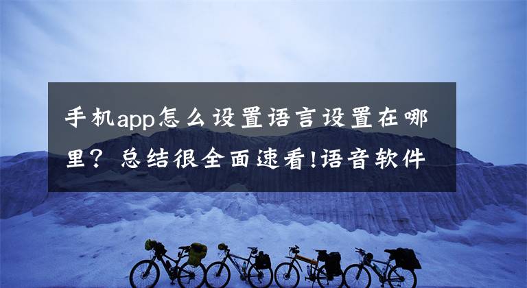 手機app怎么設置語言設置在哪里？總結很全面速看!語音軟件轉文字操作使用教程分享