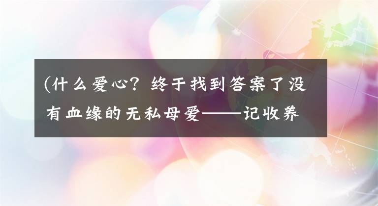 (什么愛心？終于找到答案了沒有血緣的無私母愛——記收養(yǎng)撫育6名孤兒的“愛心媽媽”唐才英