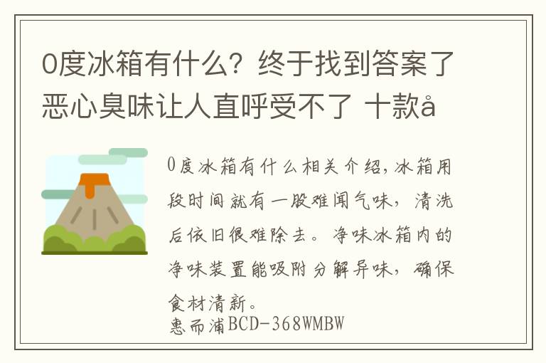 0度冰箱有什么？終于找到答案了惡心臭味讓人直呼受不了?十款凈味冰箱讓食材無所“味”懼