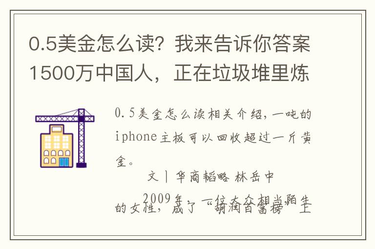 0.5美金怎么讀？我來告訴你答案1500萬中國人，正在垃圾堆里煉金