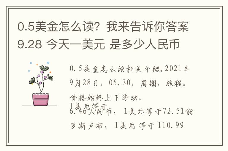 0.5美金怎么讀？我來告訴你答案9.28 今天一美元 是多少人民幣呢？各國 外匯交易價(jià)格 是多少呢？