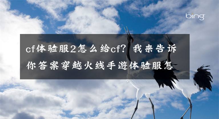 cf體驗(yàn)服2怎么給cf？我來告訴你答案穿越火線手游體驗(yàn)服怎么進(jìn) 激活碼怎么得