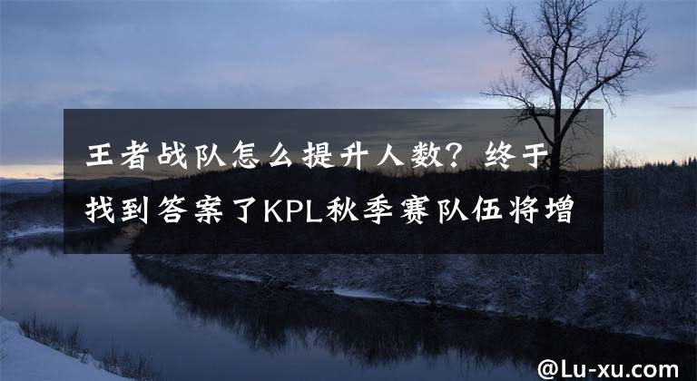 王者戰(zhàn)隊怎么提升人數(shù)？終于找到答案了KPL秋季賽隊伍將增至18支，K甲取消降級制度，參賽名額增加至12個