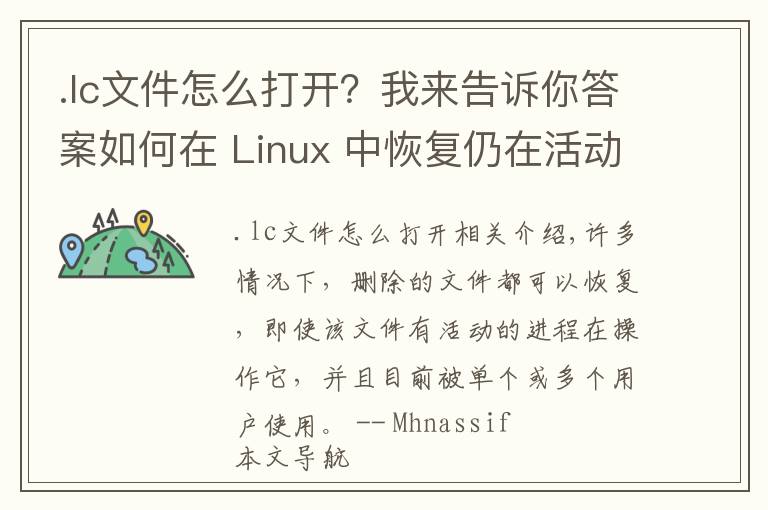 .lc文件怎么打開？我來告訴你答案如何在 Linux 中恢復(fù)仍在活動進(jìn)程中的已刪除文件