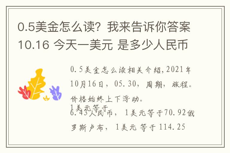 0.5美金怎么讀？我來告訴你答案10.16 今天一美元 是多少人民幣呢？各國 外匯交易價格 是多少呢？