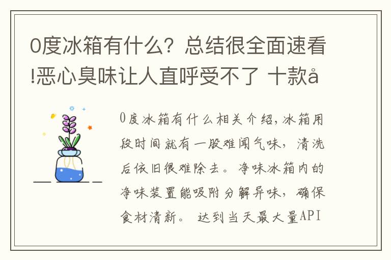 0度冰箱有什么？總結(jié)很全面速看!惡心臭味讓人直呼受不了?十款凈味冰箱讓食材無所“味”懼