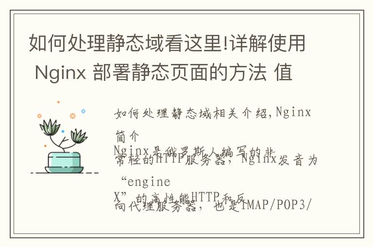 如何處理靜態(tài)域看這里!詳解使用 Nginx 部署靜態(tài)頁(yè)面的方法 值得收藏！