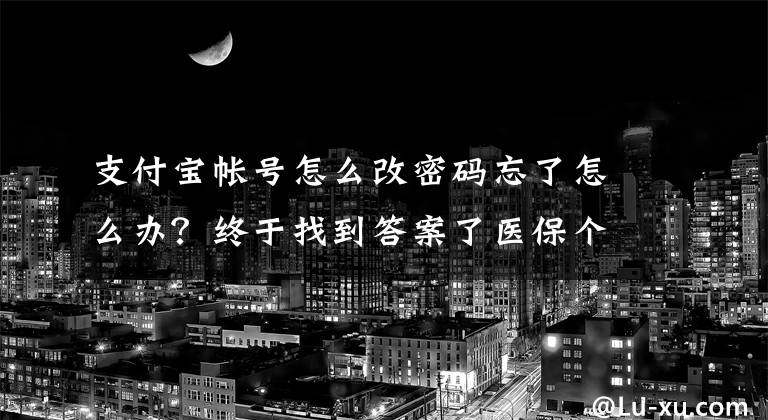 支付寶帳號怎么改密碼忘了怎么辦？終于找到答案了醫(yī)保個(gè)人賬戶密碼忘記了怎么辦？