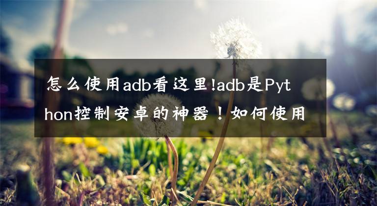 怎么使用adb看這里!adb是Python控制安卓的神器！如何使用 Python 來擴展 adb 命令？