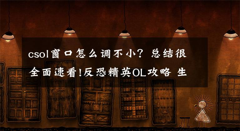 csol窗口怎么調(diào)不小？總結(jié)很全面速看!反恐精英OL攻略 生化模式中的一些經(jīng)驗(yàn)