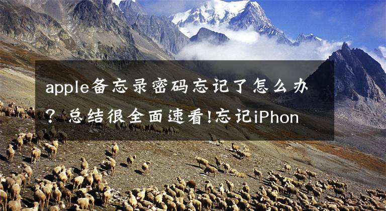 apple備忘錄密碼忘記了怎么辦？總結(jié)很全面速看!忘記iPhone備忘錄密碼時(shí)的解決辦法！