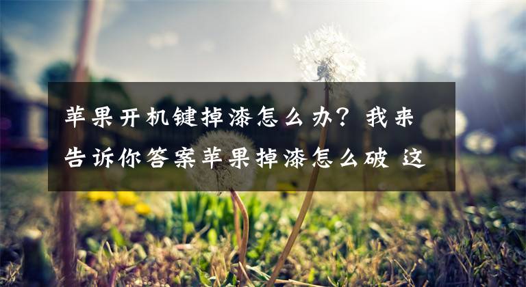 蘋果開機(jī)鍵掉漆怎么辦？我來告訴你答案蘋果掉漆怎么破 這些手機(jī)工藝更讓你放心