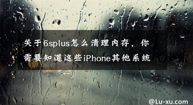 關于6splus怎么清理內存，你需要知道這些iPhone其他系統(tǒng)內存占了30G+，怎么清理？