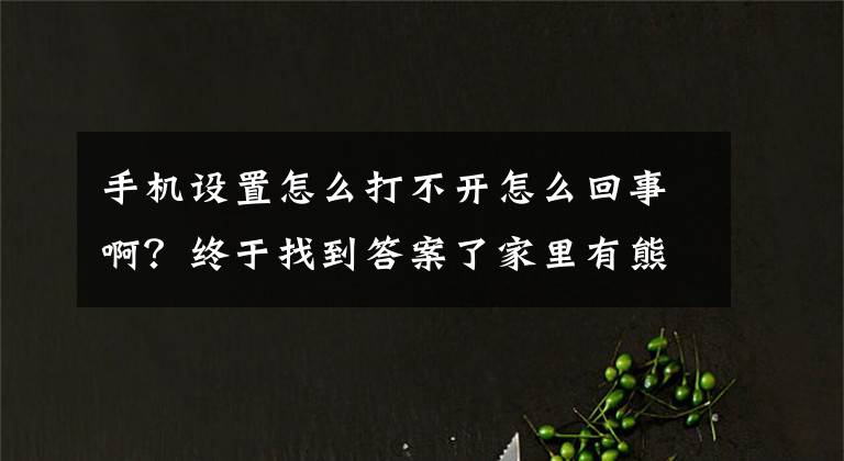 手機(jī)設(shè)置怎么打不開怎么回事?。拷K于找到答案了家里有熊孩子的注意了，手機(jī)設(shè)置別打開