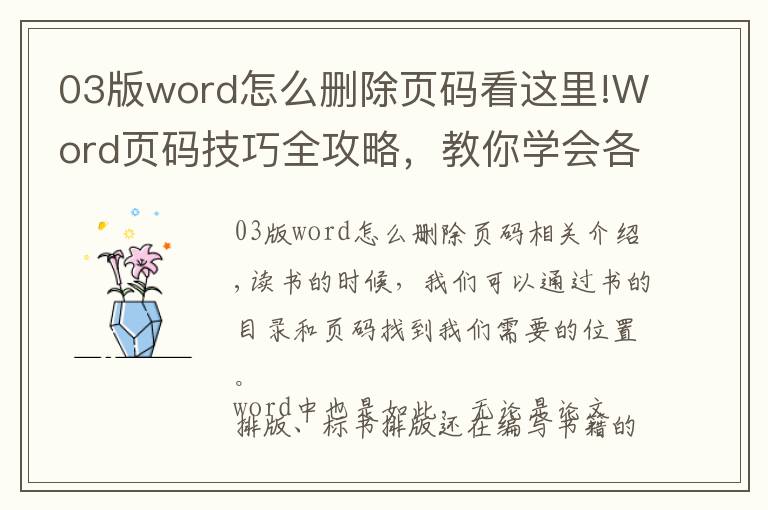 03版word怎么刪除頁碼看這里!Word頁碼技巧全攻略，教你學(xué)會(huì)各種頁碼排版設(shè)置