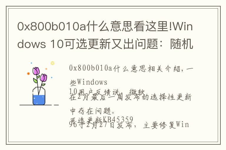 0x800b010a什么意思看這里!Windows 10可選更新又出問題：隨機(jī)卡死 、藍(lán)屏和性能問題