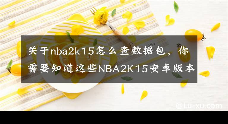 關(guān)于nba2k15怎么查數(shù)據(jù)包，你需要知道這些NBA2K15安卓版本