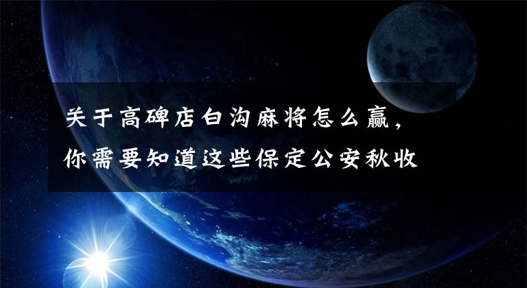 關(guān)于高碑店白溝麻將怎么贏，你需要知道這些保定公安秋收100掀起追逃風(fēng)暴