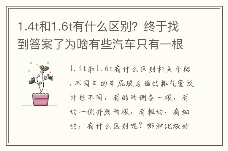 1.4t和1.6t有什么區(qū)別？終于找到答案了為啥有些汽車(chē)只有一根排氣管，有些是兩根呢？區(qū)別這么大