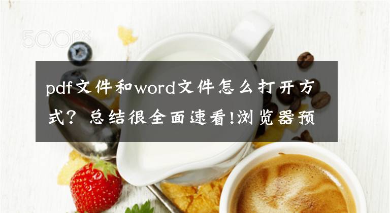 pdf文件和word文件怎么打開方式？總結(jié)很全面速看!瀏覽器預(yù)覽word、excel、pdf的方式