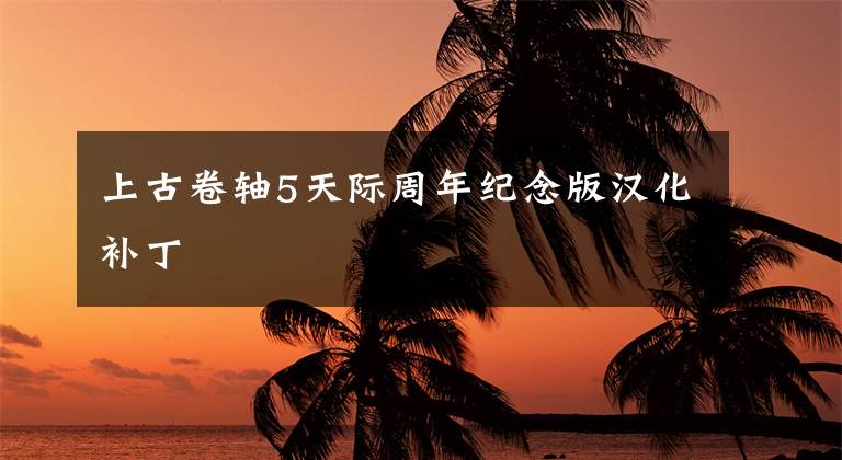 上古卷軸5天際周年紀(jì)念版漢化補(bǔ)丁