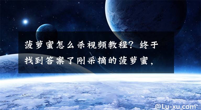 菠蘿蜜怎么殺視頻教程？終于找到答案了剛采摘的菠蘿蜜，看看印度老奶奶怎么處理的，這樣做好吃嗎？