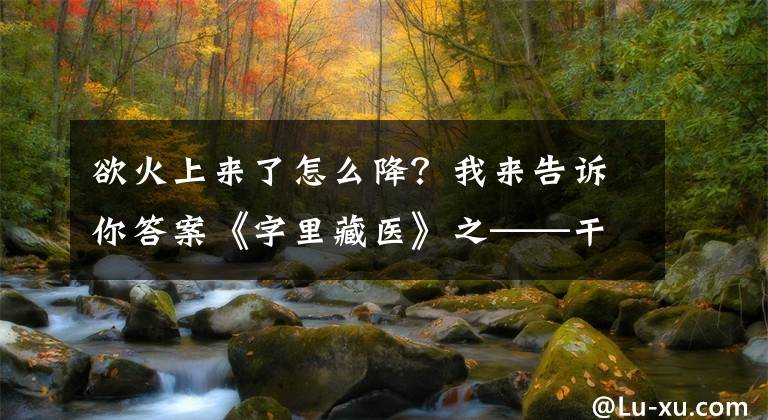 欲火上來了怎么降？我來告訴你答案《字里藏醫(yī)》之——干渴