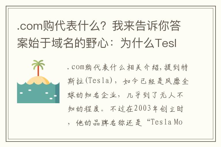 .com購代表什么？我來告訴你答案始于域名的野心：為什么Tesla.com非買不可？