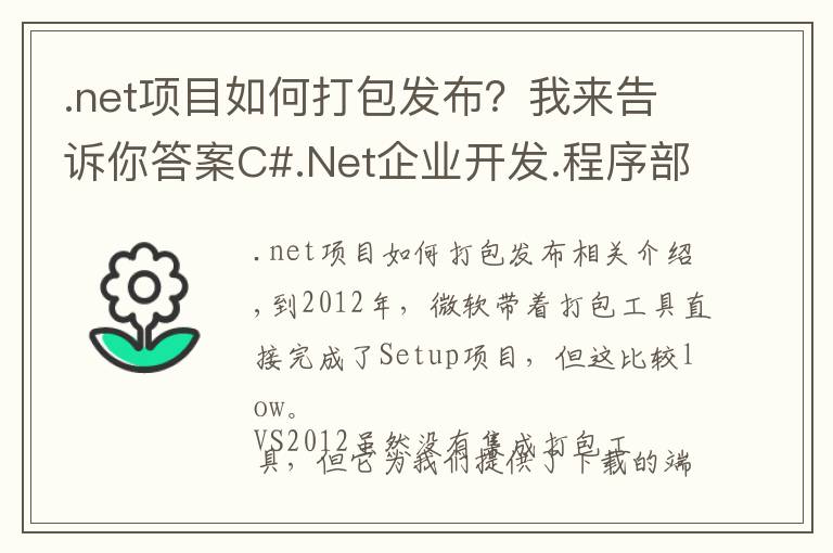 .net項(xiàng)目如何打包發(fā)布？我來告訴你答案C#.Net企業(yè)開發(fā).程序部署打包機(jī)制實(shí)踐.程序安裝包制作