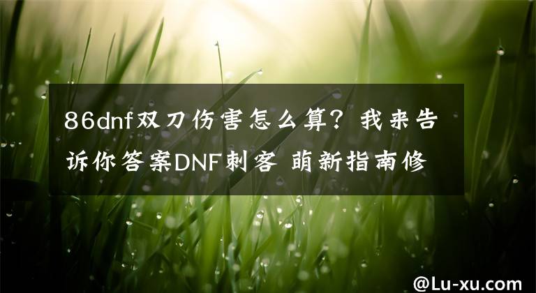 86dnf雙刀傷害怎么算？我來告訴你答案DNF刺客 萌新指南修訂版