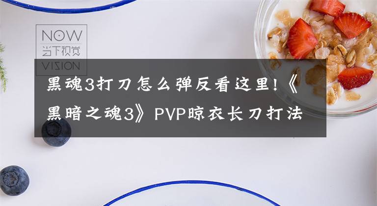 黑魂3打刀怎么彈反看這里!《黑暗之魂3》PVP晾衣長刀打法心得