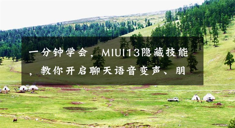 一分鐘學會，MIUI13隱藏技能，教你開啟聊天語音變聲、朋友圈濾鏡