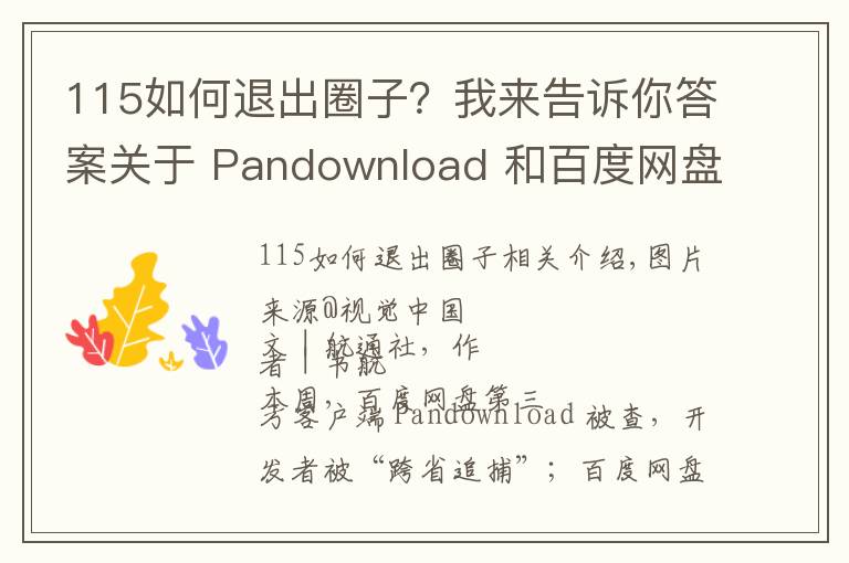 115如何退出圈子？我來告訴你答案關(guān)于 Pandownload 和百度網(wǎng)盤，你想知道的都在這里了