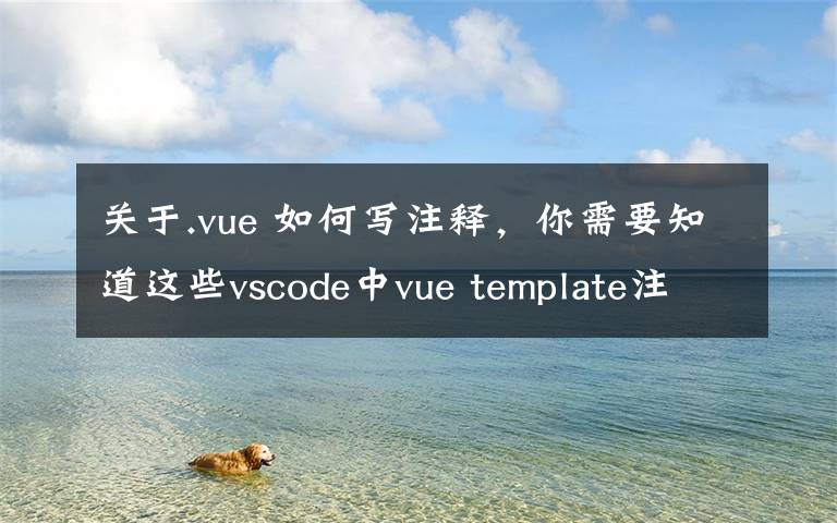 關于.vue 如何寫注釋，你需要知道這些vscode中vue template注釋失效和不能使用tab補齊標簽