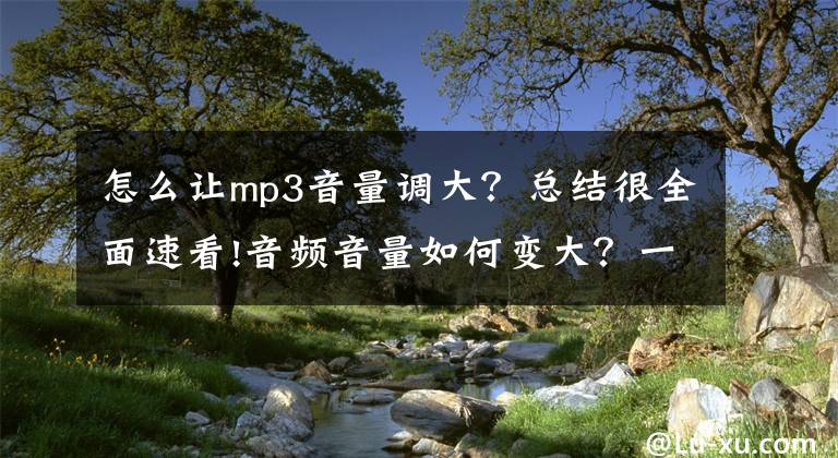 怎么讓mp3音量調(diào)大？總結(jié)很全面速看!音頻音量如何變大？一分鐘學(xué)會(huì)，小白必備