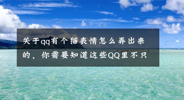 關(guān)于qq有個(gè)貓表情怎么弄出來的，你需要知道這些QQ里不只有00后