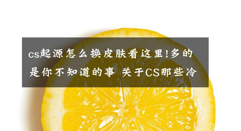 cs起源怎么換皮膚看這里!多的是你不知道的事 關(guān)于CS那些冷知識(shí)