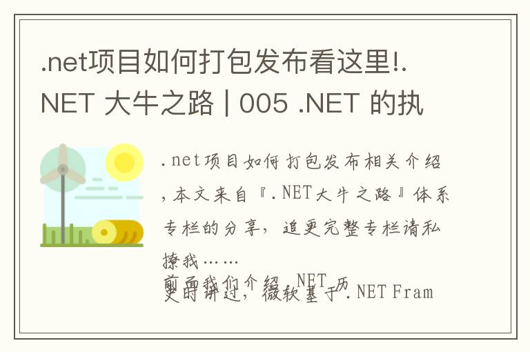 .net項(xiàng)目如何打包發(fā)布看這里!.NET 大牛之路 | 005 .NET 的執(zhí)行模型