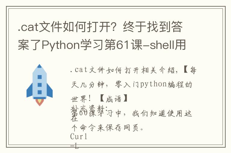 .cat文件如何打開？終于找到答案了Python學習第61課-shell用cat和less打開文件