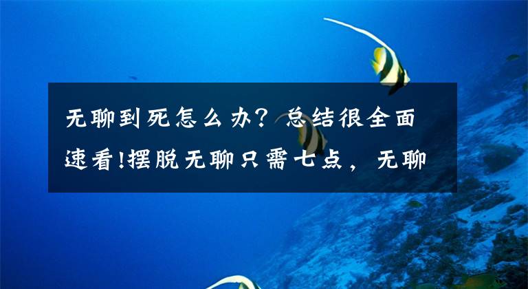 無(wú)聊到死怎么辦？總結(jié)很全面速看!擺脫無(wú)聊只需七點(diǎn)，無(wú)聊的人生，我死也不要