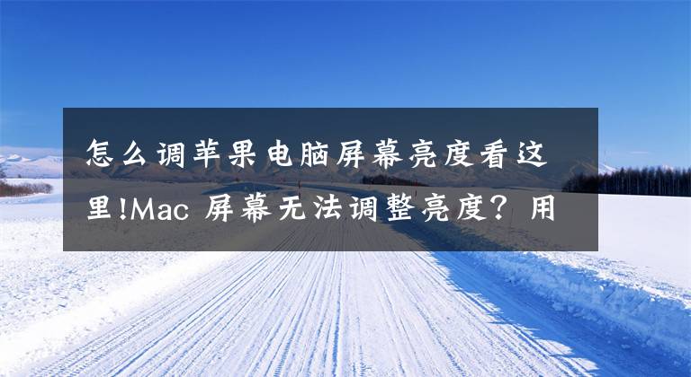 怎么調(diào)蘋果電腦屏幕亮度看這里!Mac 屏幕無法調(diào)整亮度？用終端指令調(diào)整 macOS 亮度技巧