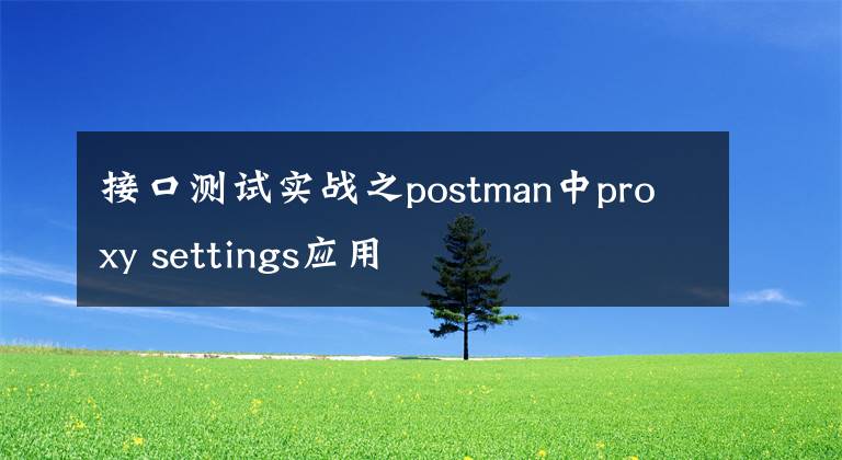 接口測試實戰(zhàn)之postman中proxy settings應用