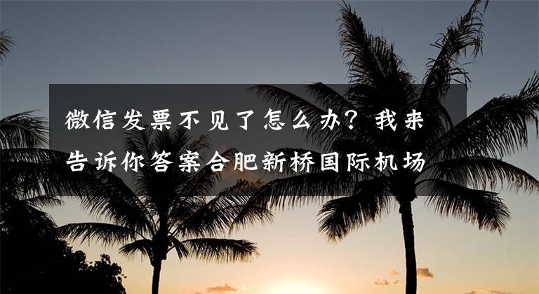 微信發(fā)票不見了怎么辦？我來告訴你答案合肥新橋國際機場微信支付停車費沒有發(fā)票的問題怎么解決？