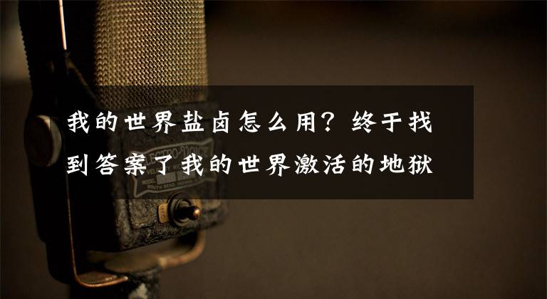 我的世界鹽鹵怎么用？終于找到答案了我的世界激活的地獄豆腐怎么做 有什么用