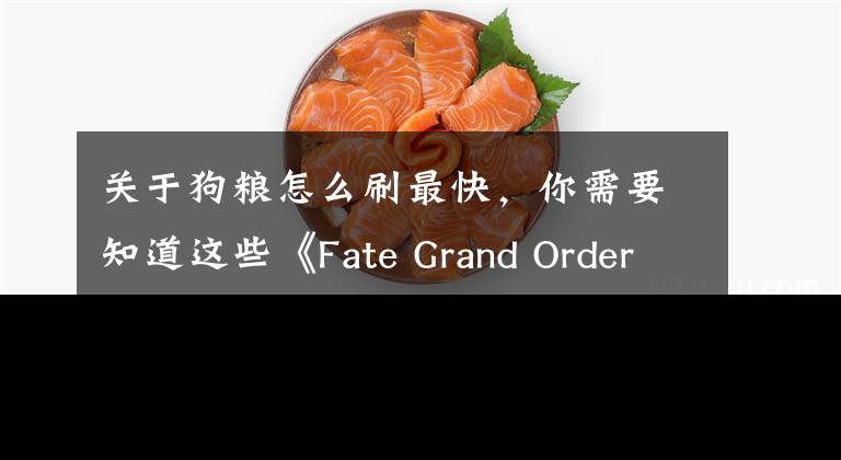 關(guān)于狗糧怎么刷最快，你需要知道這些《Fate Grand Order》高效刷狗糧心得技巧分享