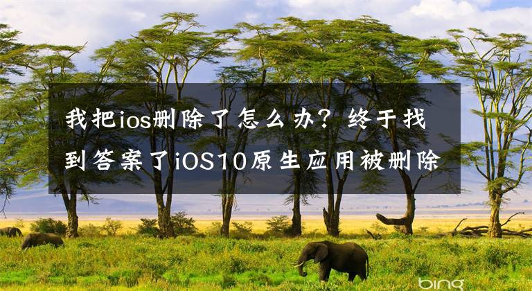 我把ios刪除了怎么辦？終于找到答案了iOS10原生應(yīng)用被刪除了？教你恢復被刪除的iOS10應(yīng)用