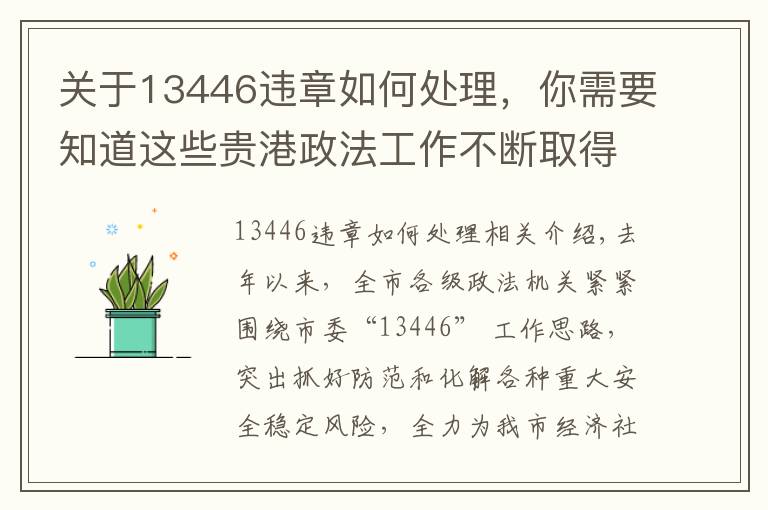 關于13446違章如何處理，你需要知道這些貴港政法工作不斷取得新成績