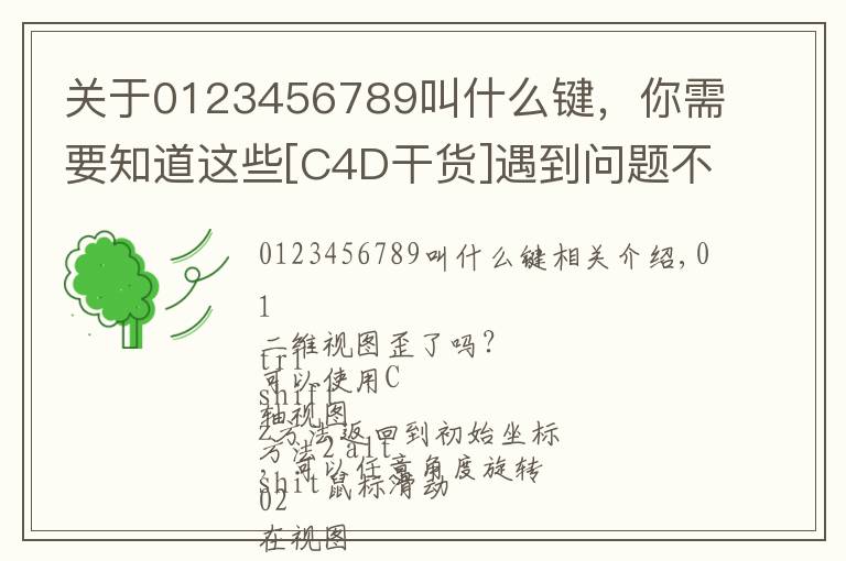 關于0123456789叫什么鍵，你需要知道這些[C4D干貨]遇到問題不用慌，10個新手問題匯總，快收藏起來吧！