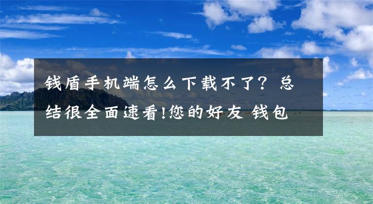 錢盾手機端怎么下載不了？總結(jié)很全面速看!您的好友 錢包保護神“互聯(lián)網(wǎng)+反電信詐騙”錢盾平臺 已上線