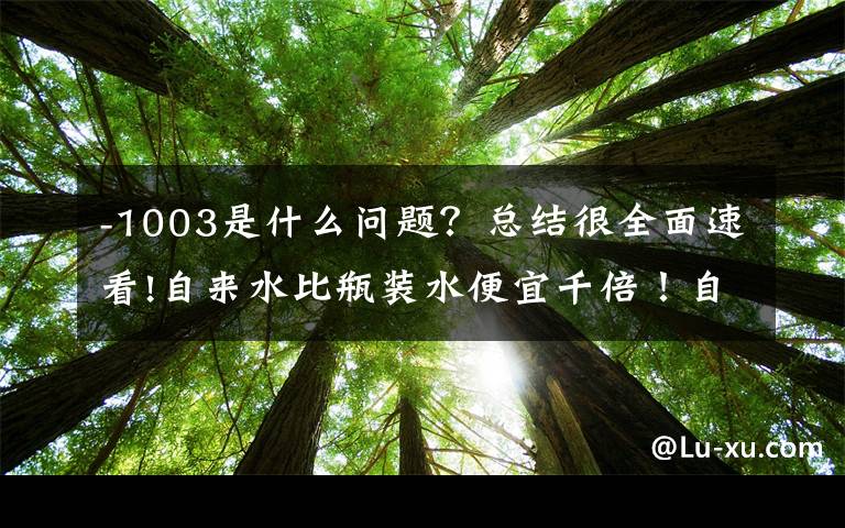 -1003是什么問題？總結很全面速看!自來水比瓶裝水便宜千倍！自來水為何如此便宜？